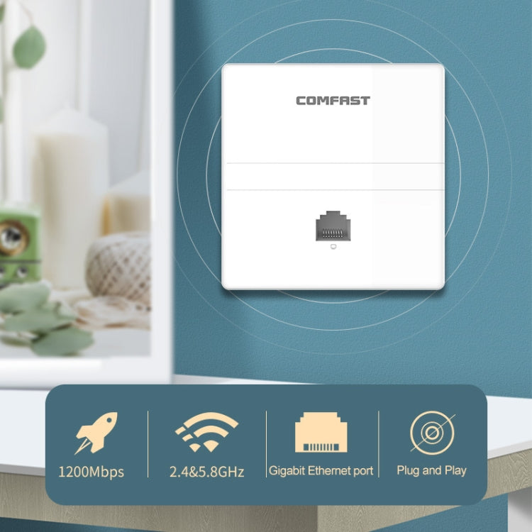 COMFAST CF-E538AC V2 1200Mbps Dual Band Indoor Wall WiFi AP, CF-E538AC V2 COMFAST CF-E538AC V2 1200Mbps Dual Band Indoor Wall WiFi AP, CF-E538AC V2